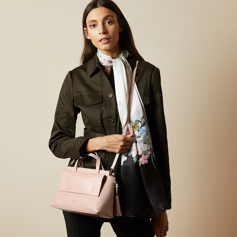 tedbaker女士优雅纯色流苏单肩手提包女士包袋