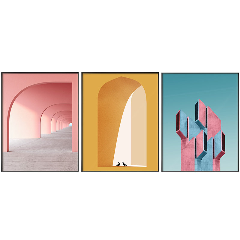 北欧风格客厅挂画现代简约空间装饰画延伸抽象大气现代装饰画