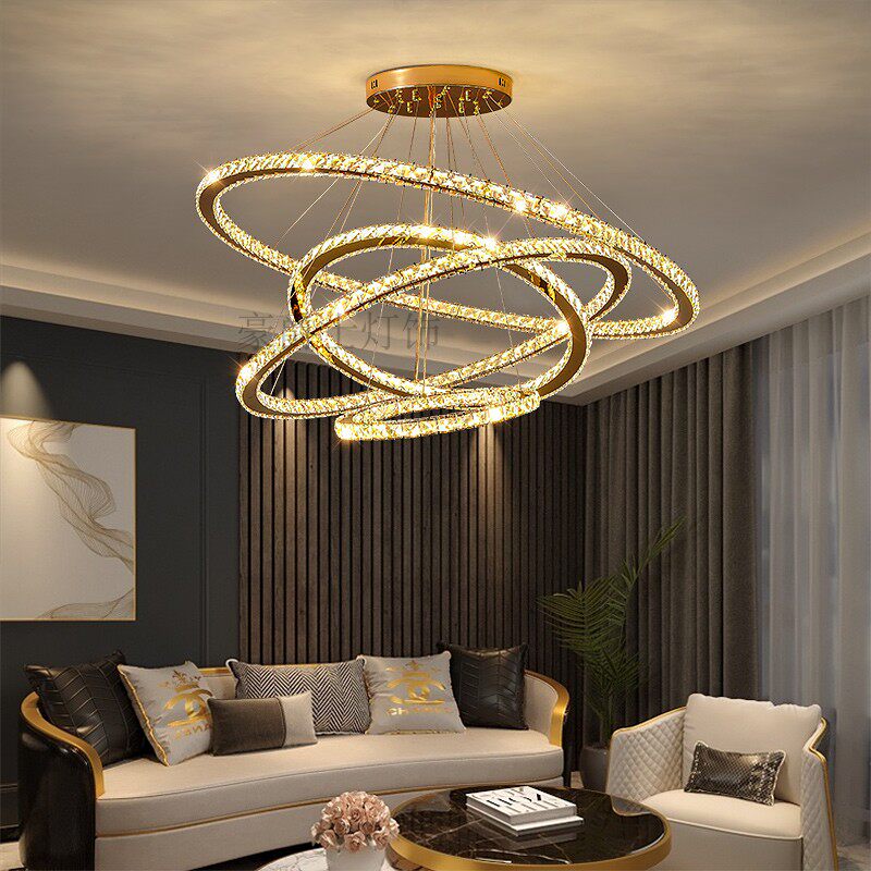 2021新款轻奢水晶客厅吊灯简约现代网红灯饰客厅吊灯