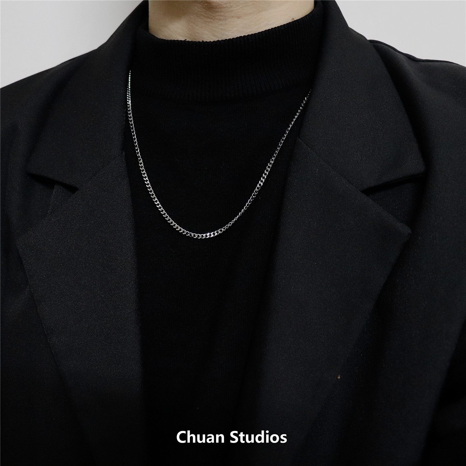 chuan蛇骨简约小众男潮项链短款红博网红ins项链