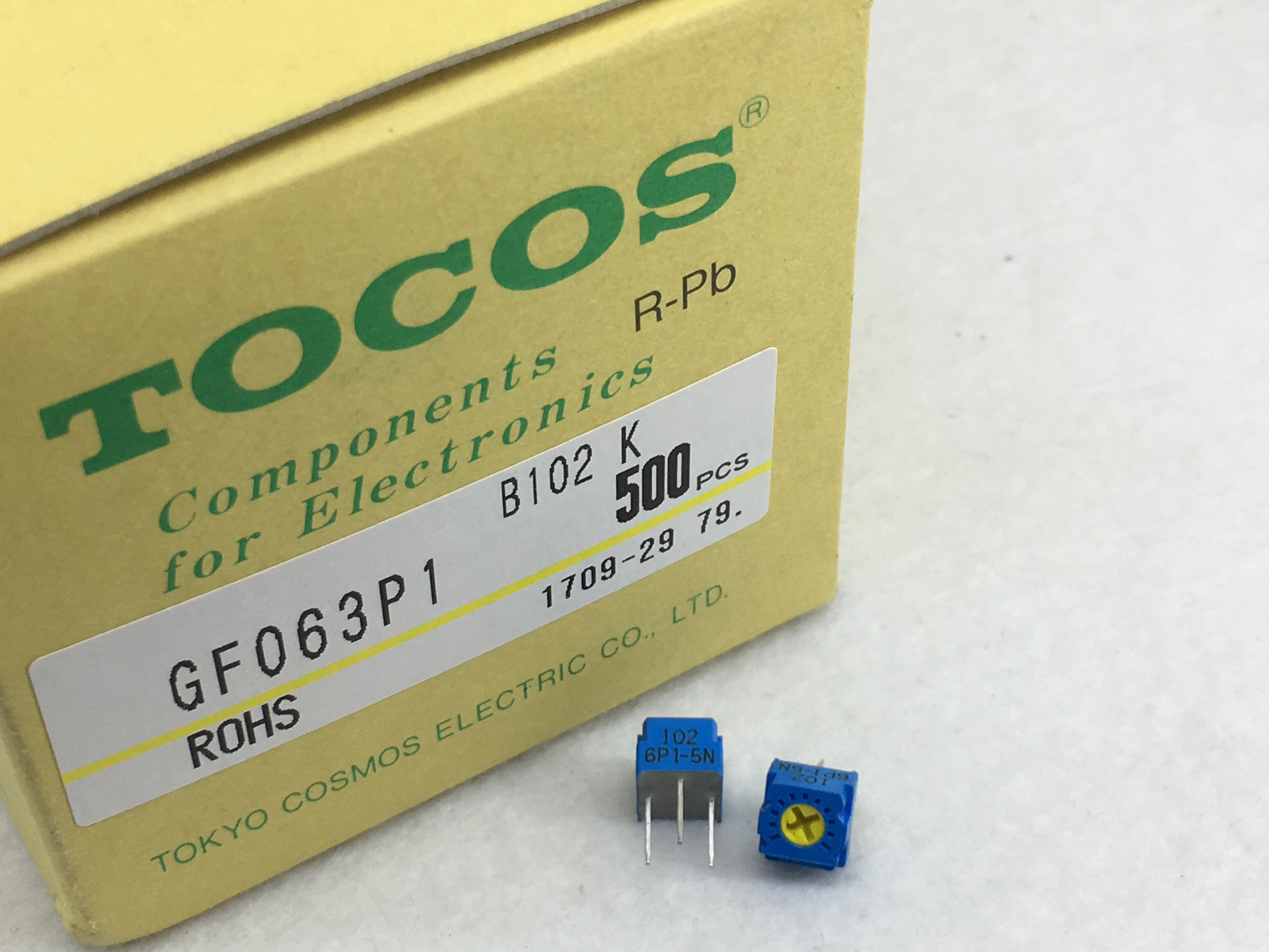 gf063p1-b102k202k502k日本原装进口tocos精密电位器电位器