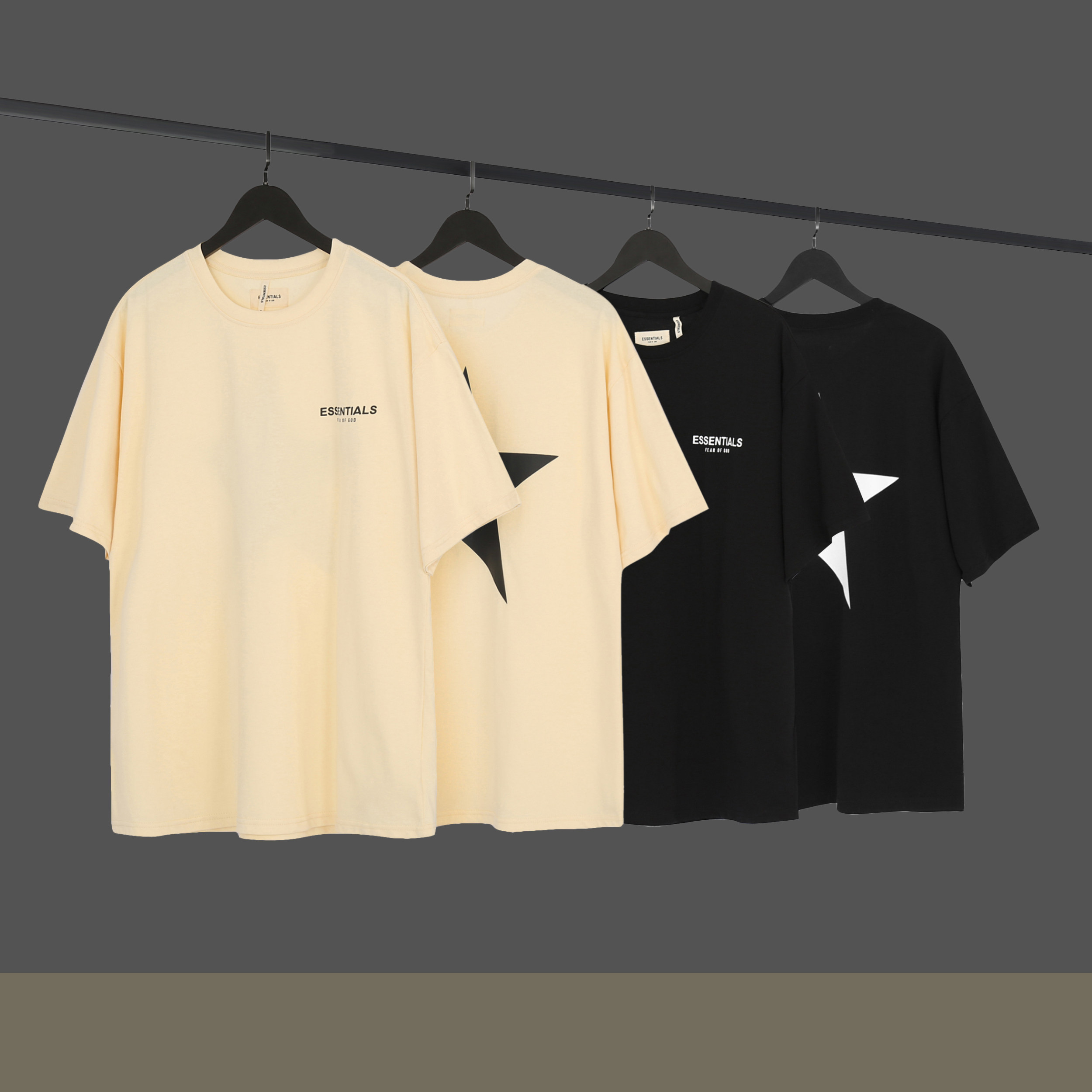 fogfearofgod胸前字母高街短袖复线五角星t恤