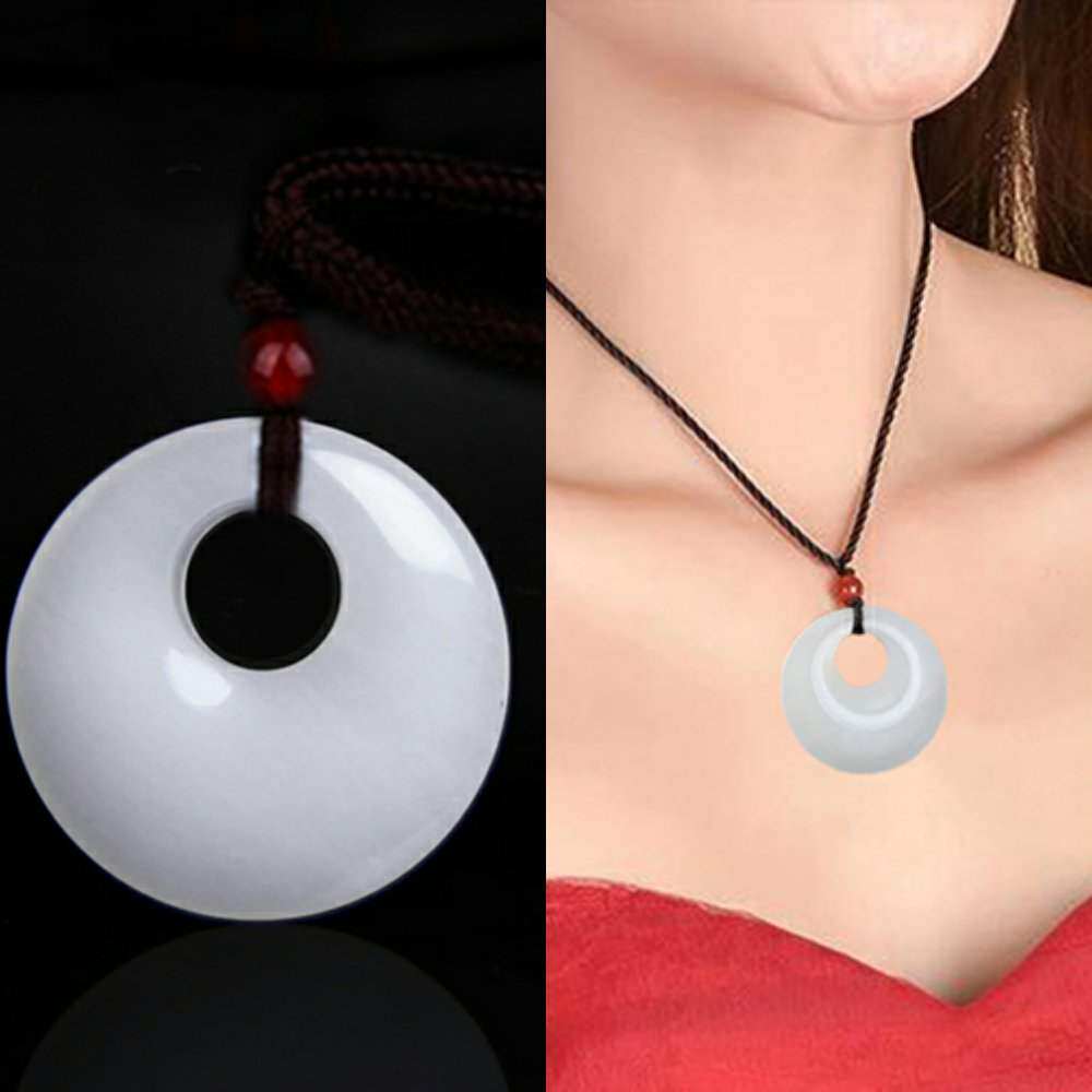 吊坠新款新疆和田玉籽羊脂白玉情侣平安扣挂件项坠