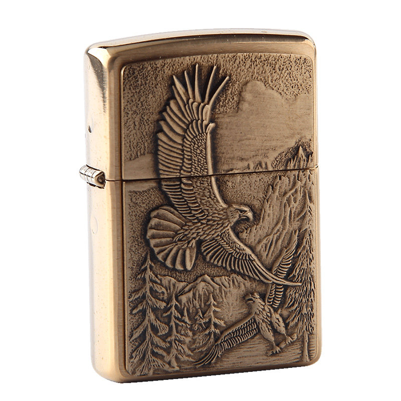 美国zippo纯铜打火机高山鹰山鹰20854大展宏图展翅雄鹰zippo
