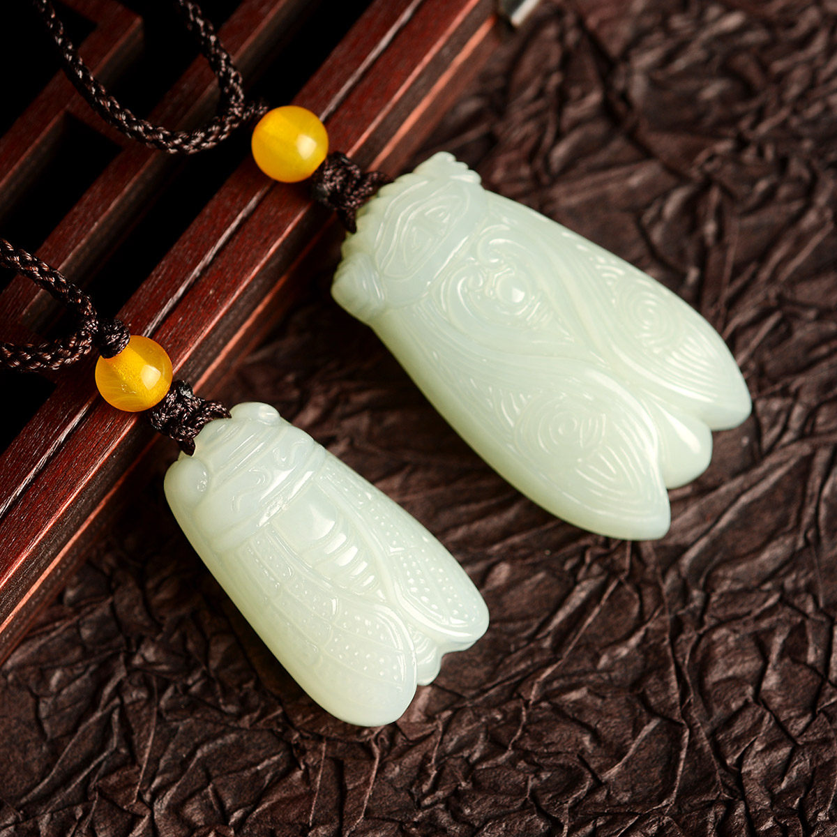 知了吊坠男女风水阁和田女款玉石挂件玉蝉项链项坠