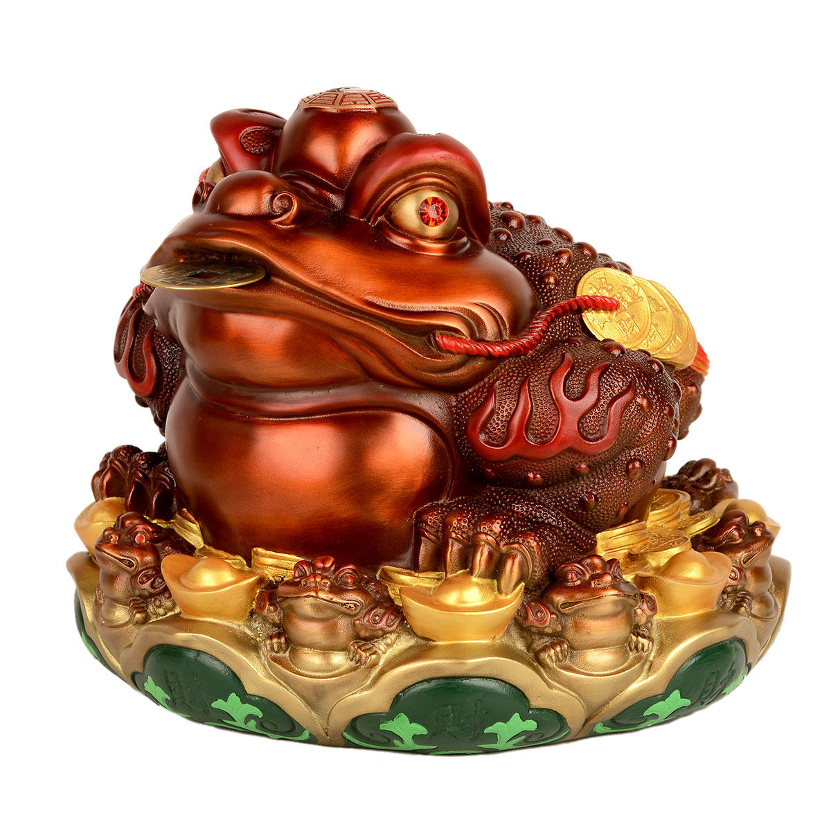 风水阁 手工彩绘纯铜金蟾摆件金蝉店铺开业礼品 装饰品摆件