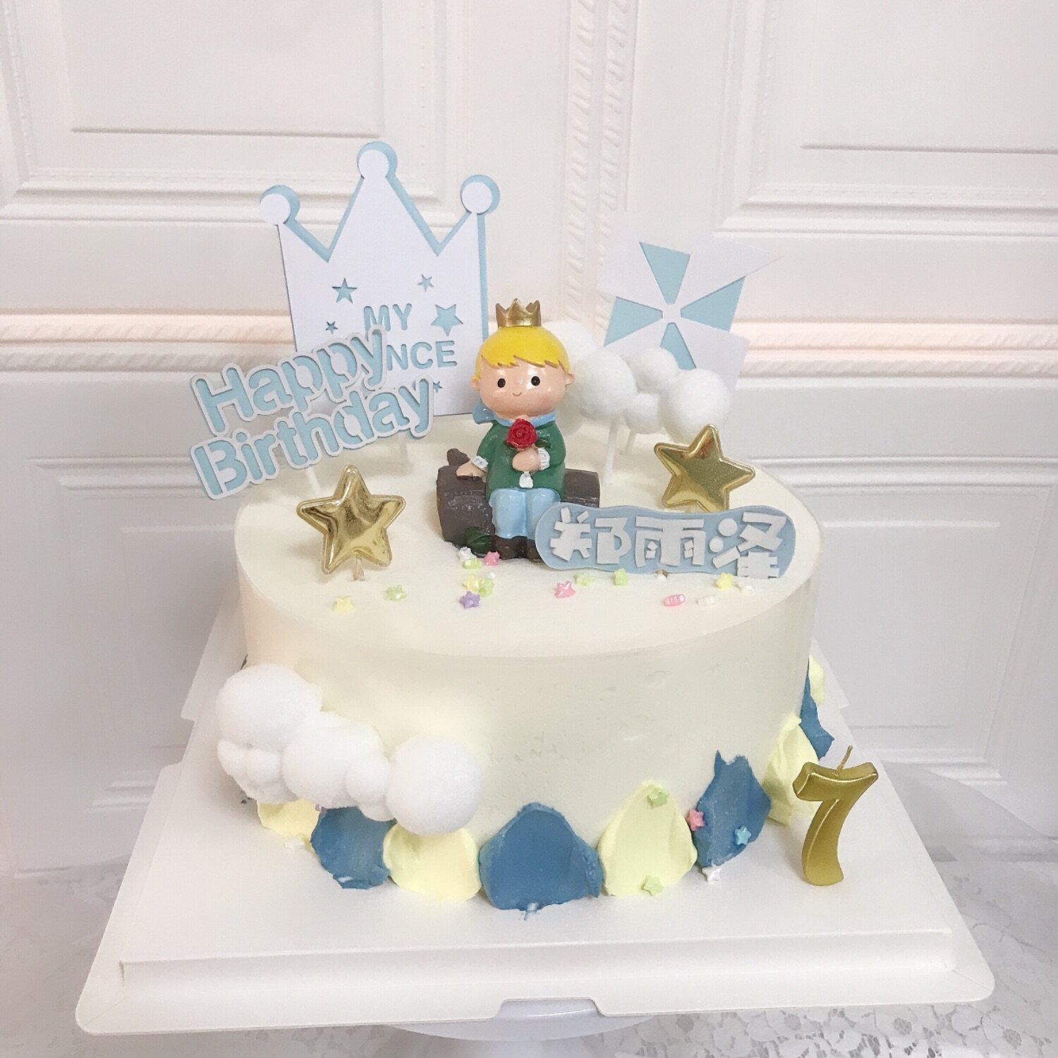 合肥单层双层宝宝周岁百日满月王子生日蛋糕同城新鲜蛋糕