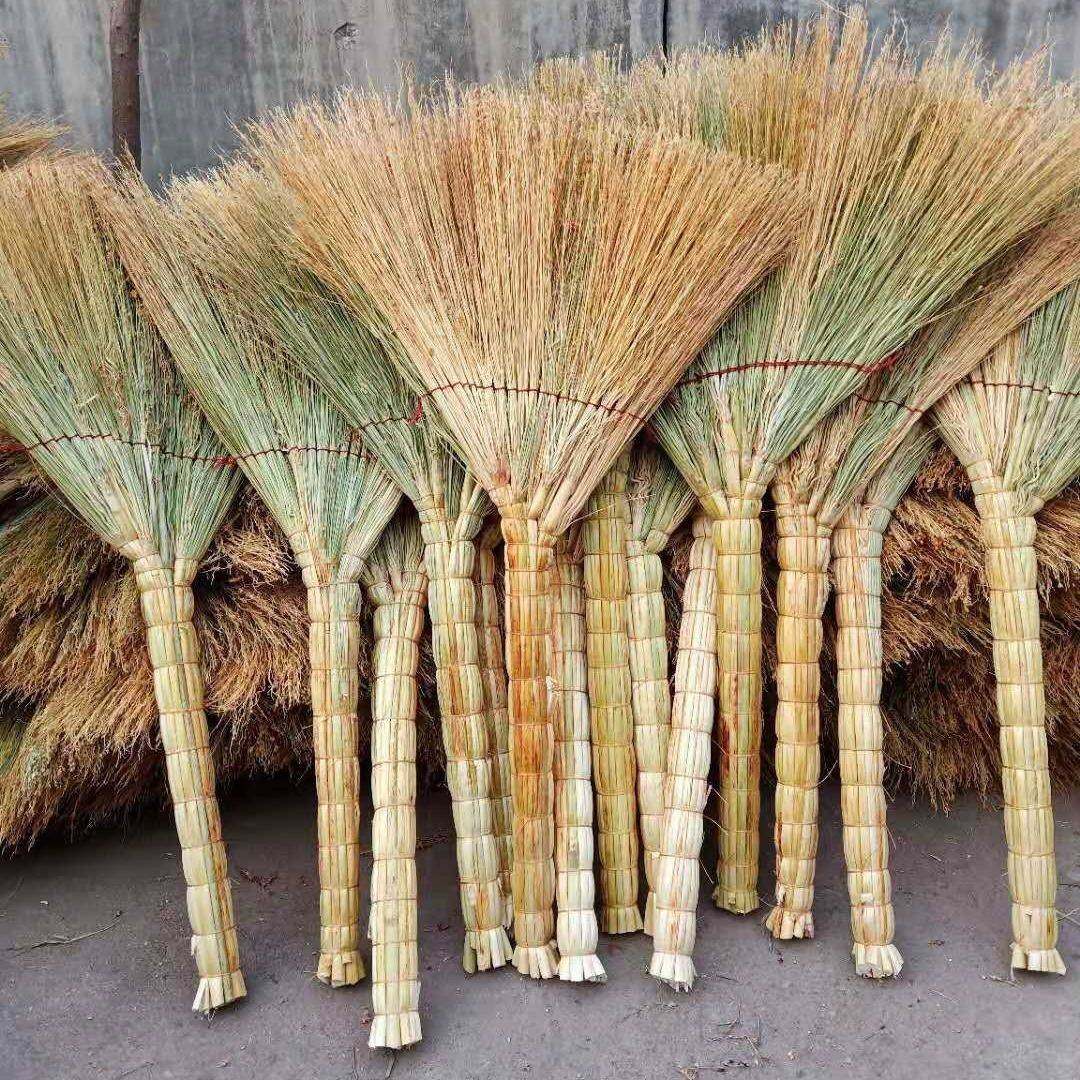 老式短把大头高梁扫帚扫把笤帚手工物业学校工厂清洁天然植物净苗