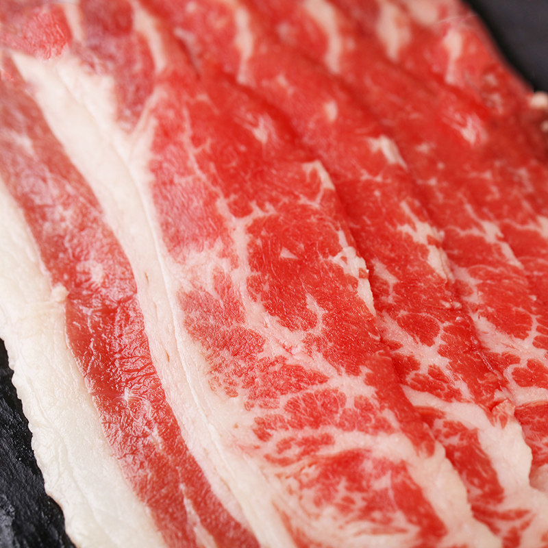 火锅肥牛片 澳洲谷饲安格斯m3 原切雪花牛肉片150g 牛肉卷肥牛卷