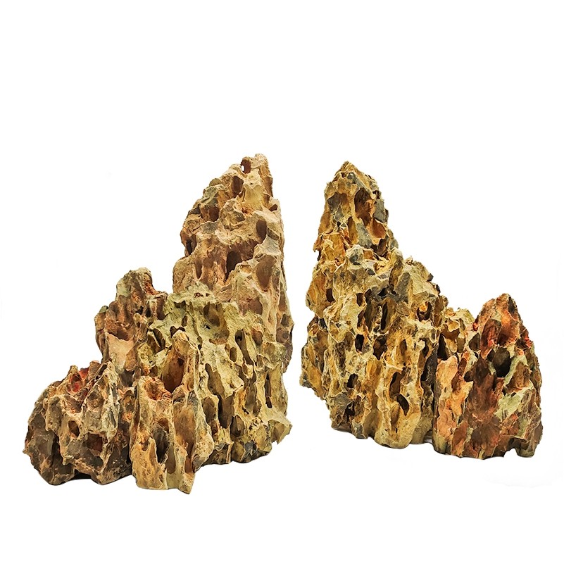 造景新疆松皮石装饰盆景水草山石假山鱼缸天然造景