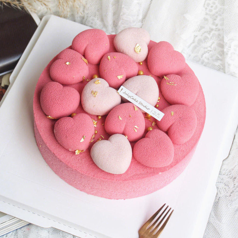 情人节法式慕斯模具硅胶钻石心形西点甜点烘焙烘焙模具