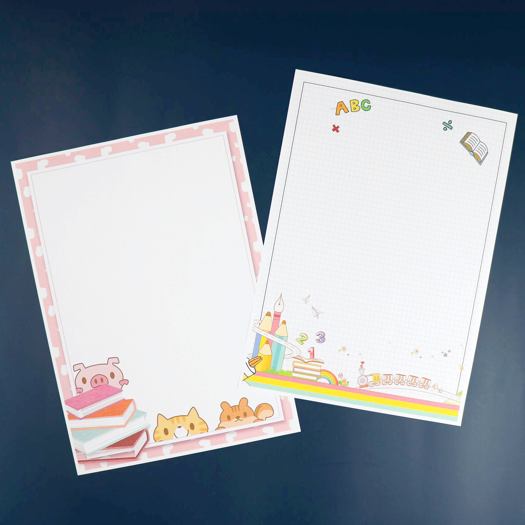 a4可爱儿童水彩画卡通信纸打印校庆活动稿纸信纸