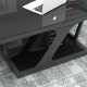 Black tempered glass coffee table 1.2m modern simple tea table small office rectangular hardware tea Black tempered glass coffee table 1.2m modern simple tea table small office rectangular hardware tea