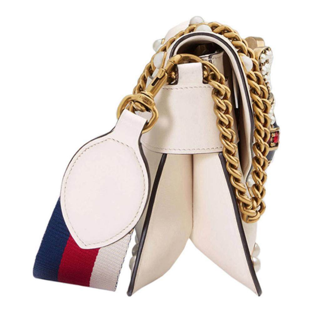 gucci/古驰 白色蜂蜜装饰经典时尚百搭女士单肩包挎包女包