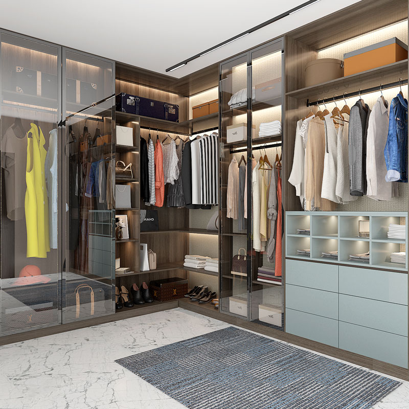 衣帽间欧派衣柜现代简约柜子组合卧室整体全屋定制布鲁斯定制整体
