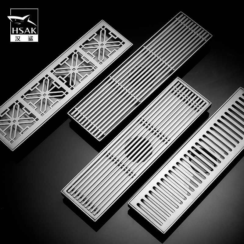 汉鲨防臭长条型浴室淋浴房地漏长方形卫生间别墅酒店地漏