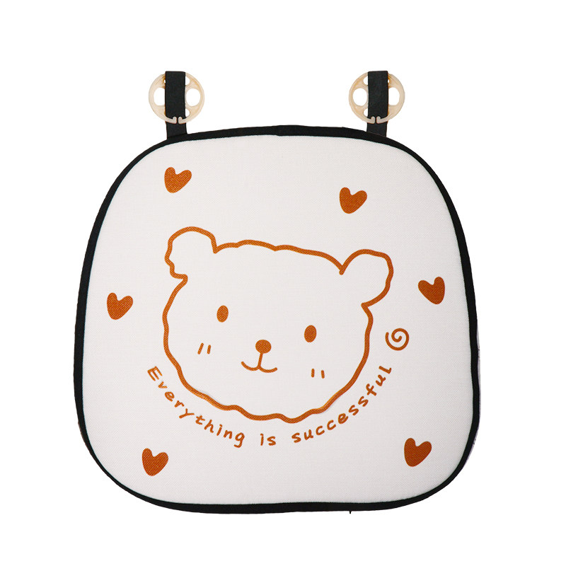 汽车坐垫卡通可爱小熊夏季凉垫棉麻车载座椅通用座套