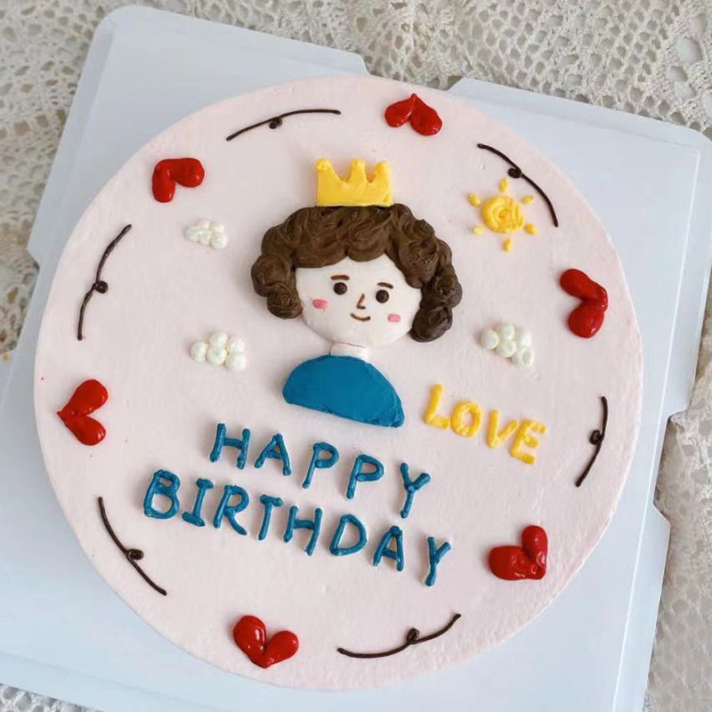 软陶妈妈生日蛋糕装饰摆件卡通简约手绘母亲网红节日