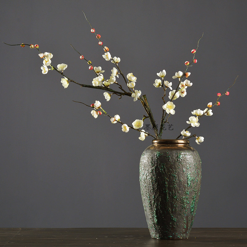 腊梅花枝婚庆仿真梅花绢花干枝客厅落地装饰仿真花