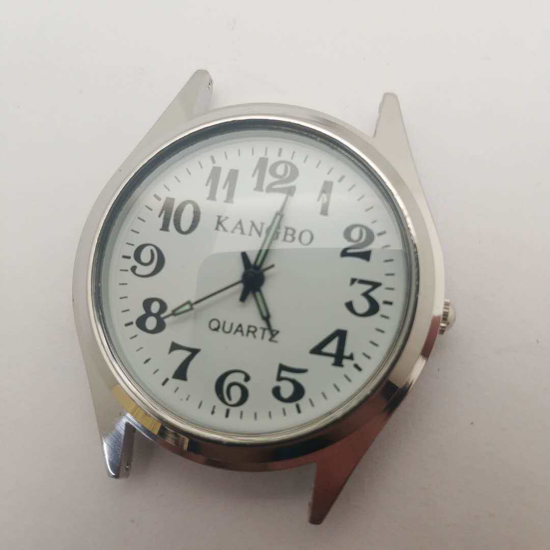 康博手表原装进口2035机芯全钢石英表老人表男女大数字表头表冠