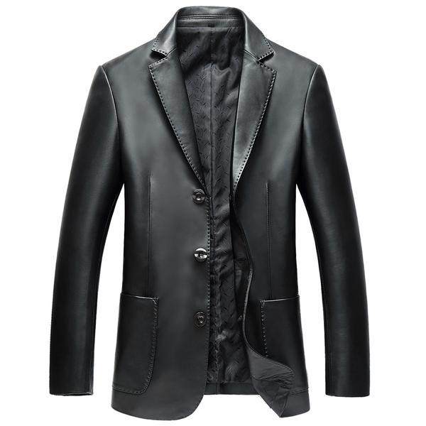 新款真皮西服男士头层绵羊羊皮西装薄款海宁皮衣