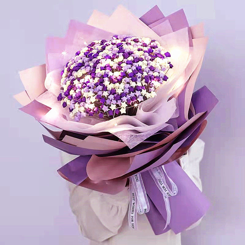 星星花束diy材料包装纸套装折纸礼品女朋友情人节幸运星