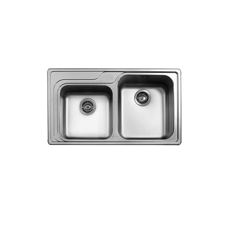 瑞士franke弗兰卡不锈钢拉丝台上双槽洗碗池厨房水槽水槽套餐