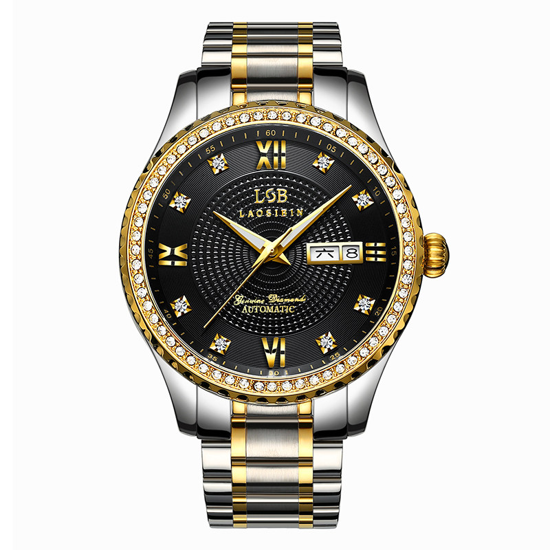 【最新折扣价398元】劳斯宾laosibin豪华双日历机械