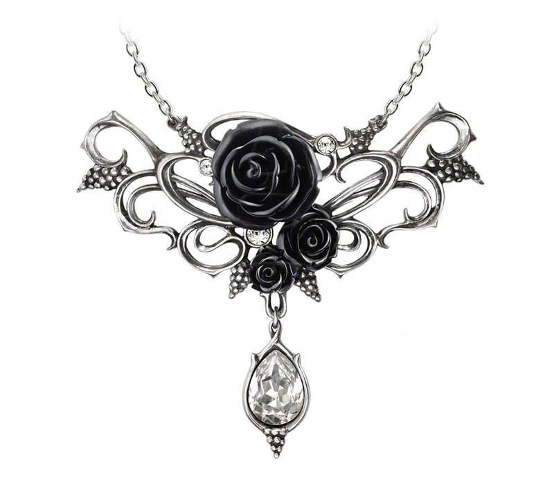 炼金术哥特式酒神玫瑰水晶吊坠项链项坠