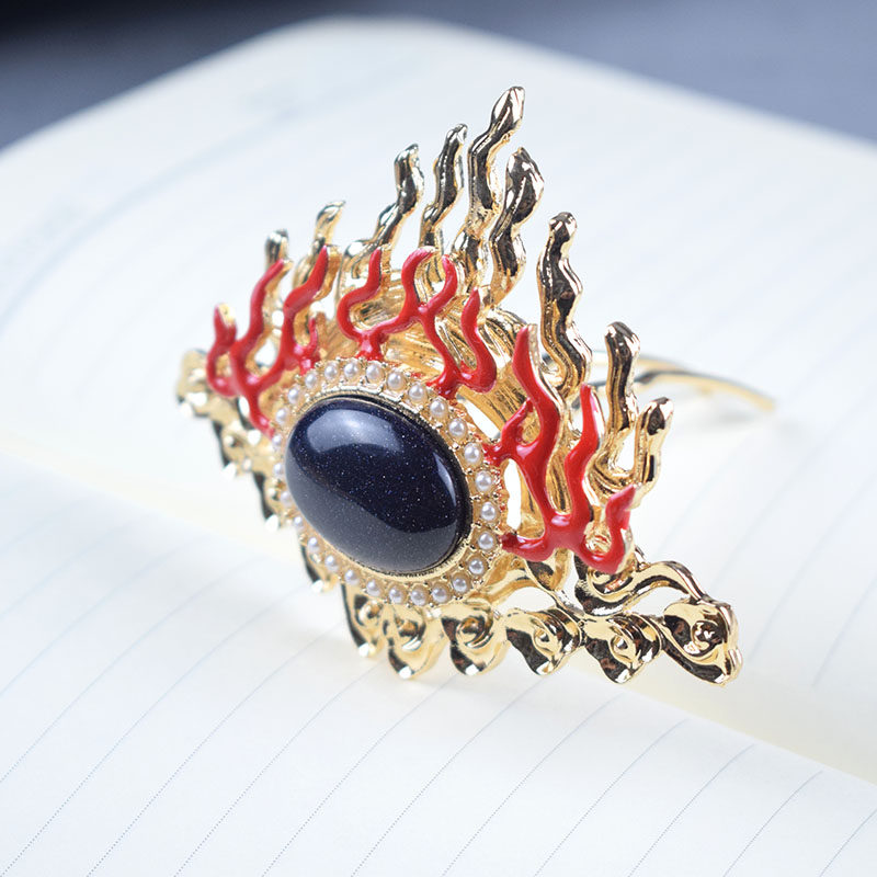 古风汉服头饰天然星耀石发冠火焰头冠搭配仙女发饰