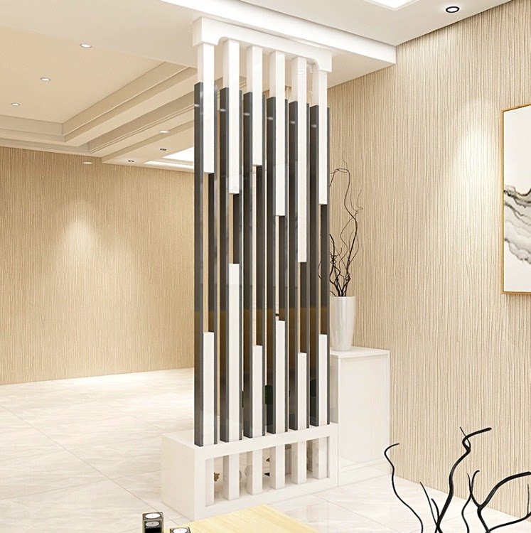 玄关钢琴烤漆简约隔断竖条方柱门厅装饰柜间厅门厅