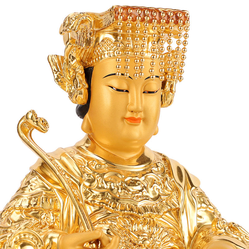 台湾鎏金纯铜海神妈祖神像供奉天上圣母海神天后娘娘保平安摆件
