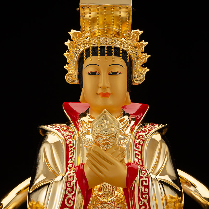 台湾鎏金纯铜海神妈祖神像供奉保平安天上圣母海神天后娘娘摆件