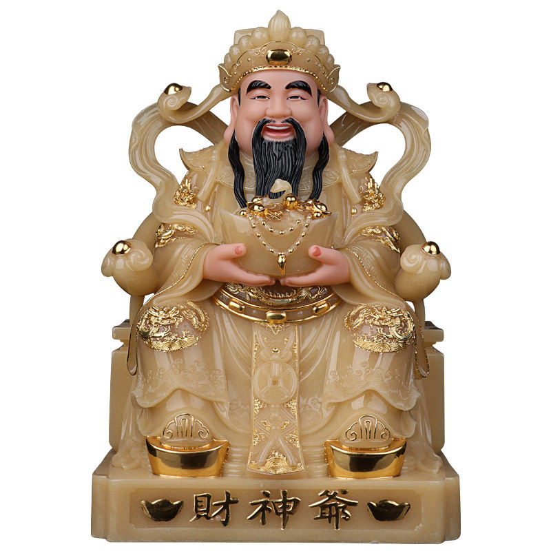 汉白玉财神爷佛像招财家用店铺供奉文财神财神招财进宝摆件