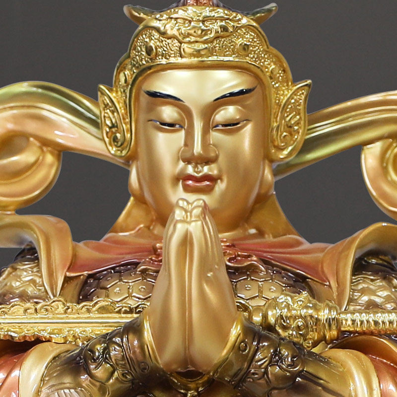 佛像台湾叠染纯铜韦陀菩萨家用供奉佛教左右摆件