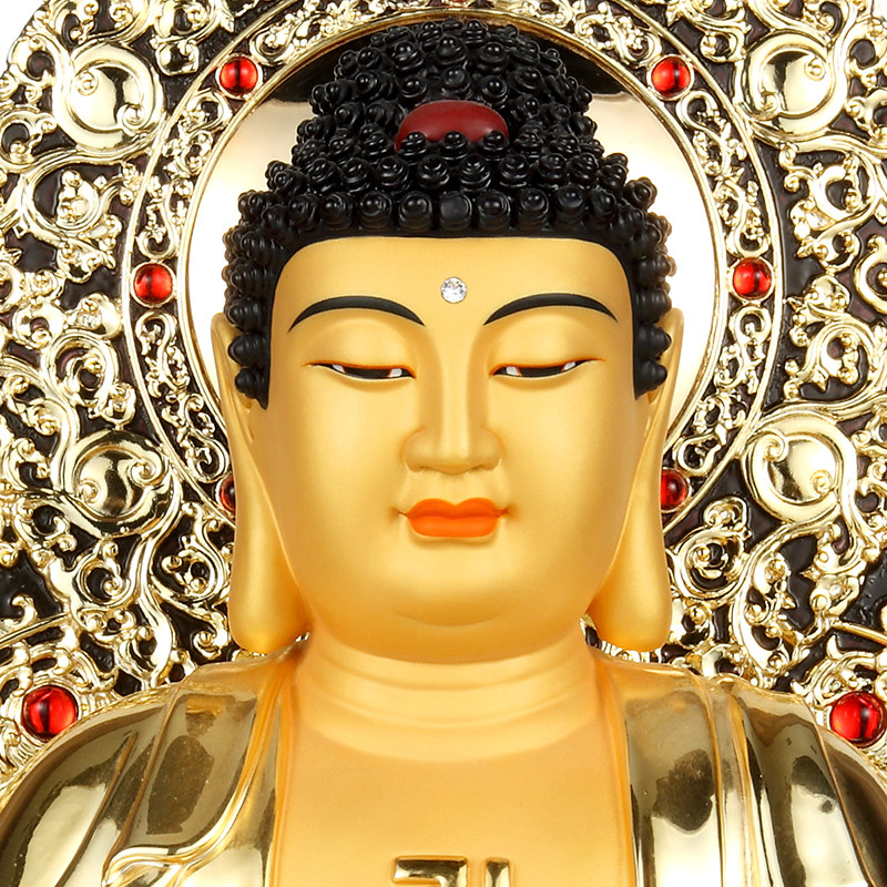 纯铜开光鎏金释迦牟尼佛像大日如来三宝佛佛像阿弥陀佛像供奉摆件