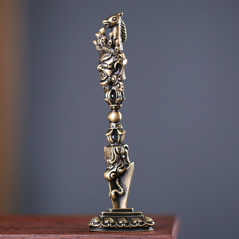 纯铜马头明王金刚杵降魔杵藏传佛教用品密宗法器摆件