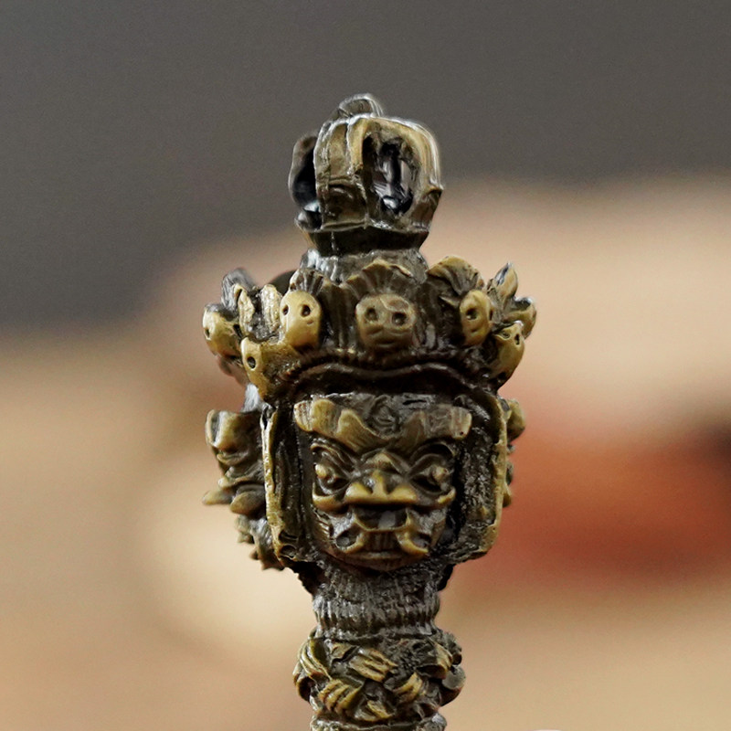 金刚合金三面普巴杵降魔杵密宗法器藏传佛教用品摆件