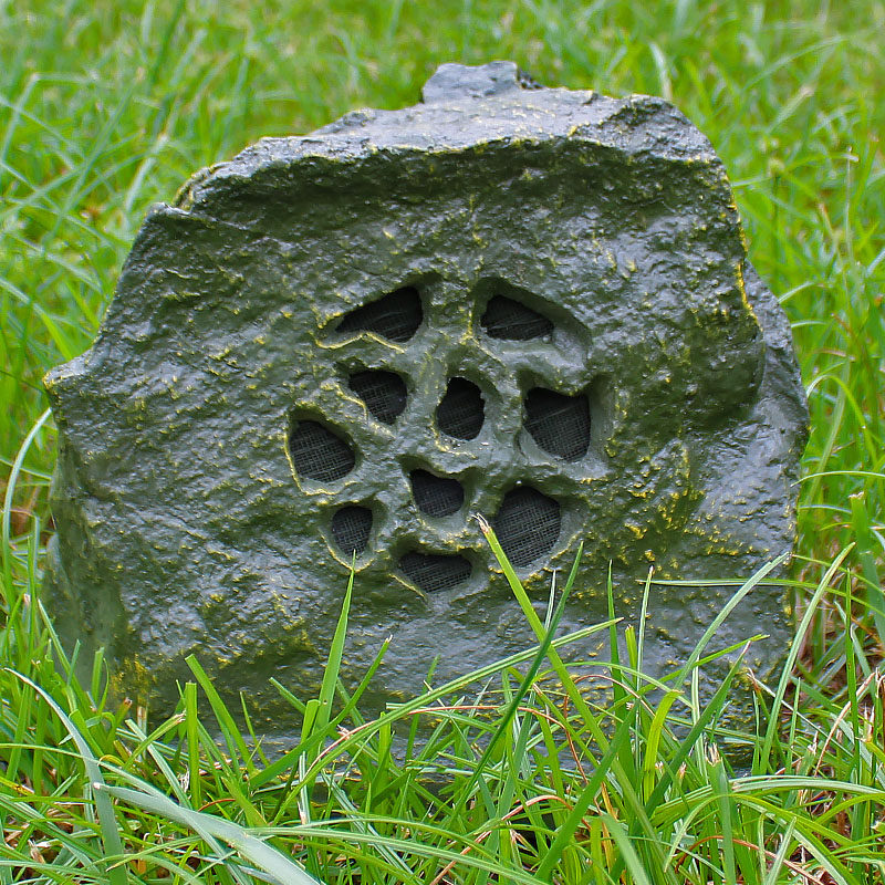 玻璃钢边棱石草坪音响音箱户外防水仿石石头公园拉杆广场音箱