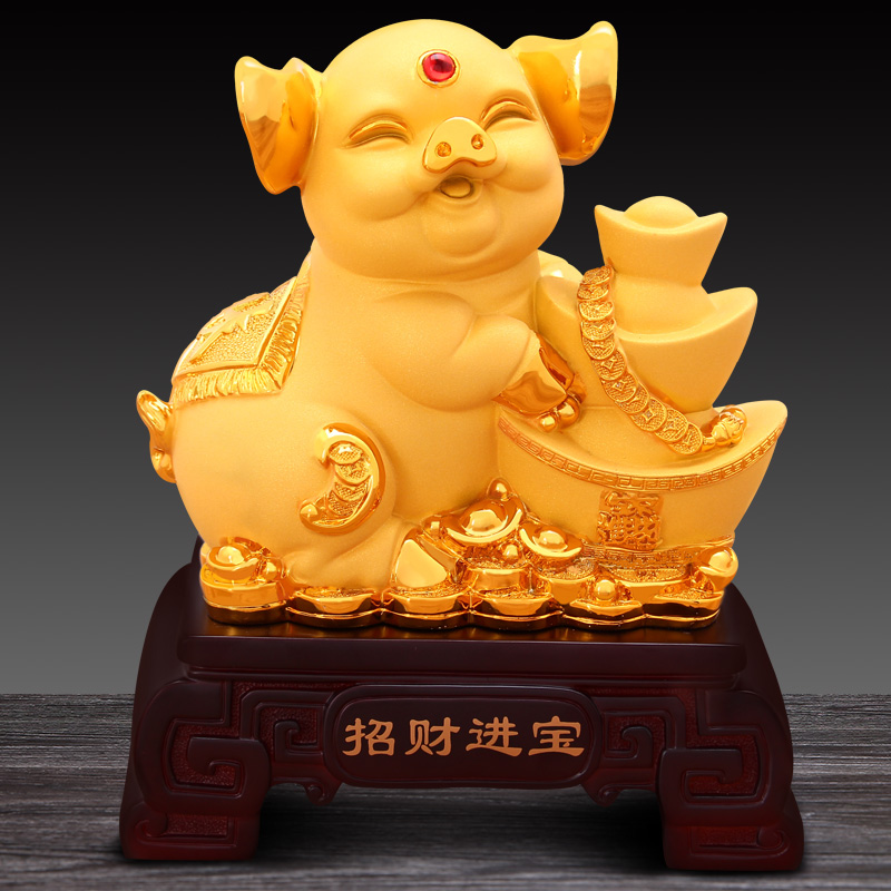 十二生肖招财金猪摆件家居客厅电视酒柜装饰品乔迁新居发财吉祥物