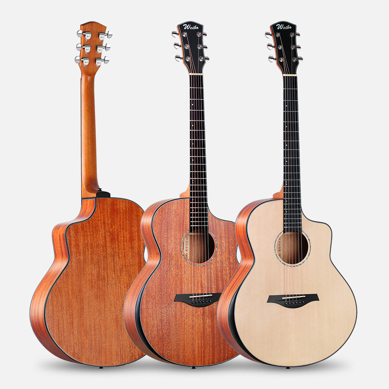 威伯w08全单板吉他民谣吉他41寸木吉他演奏级学生男女