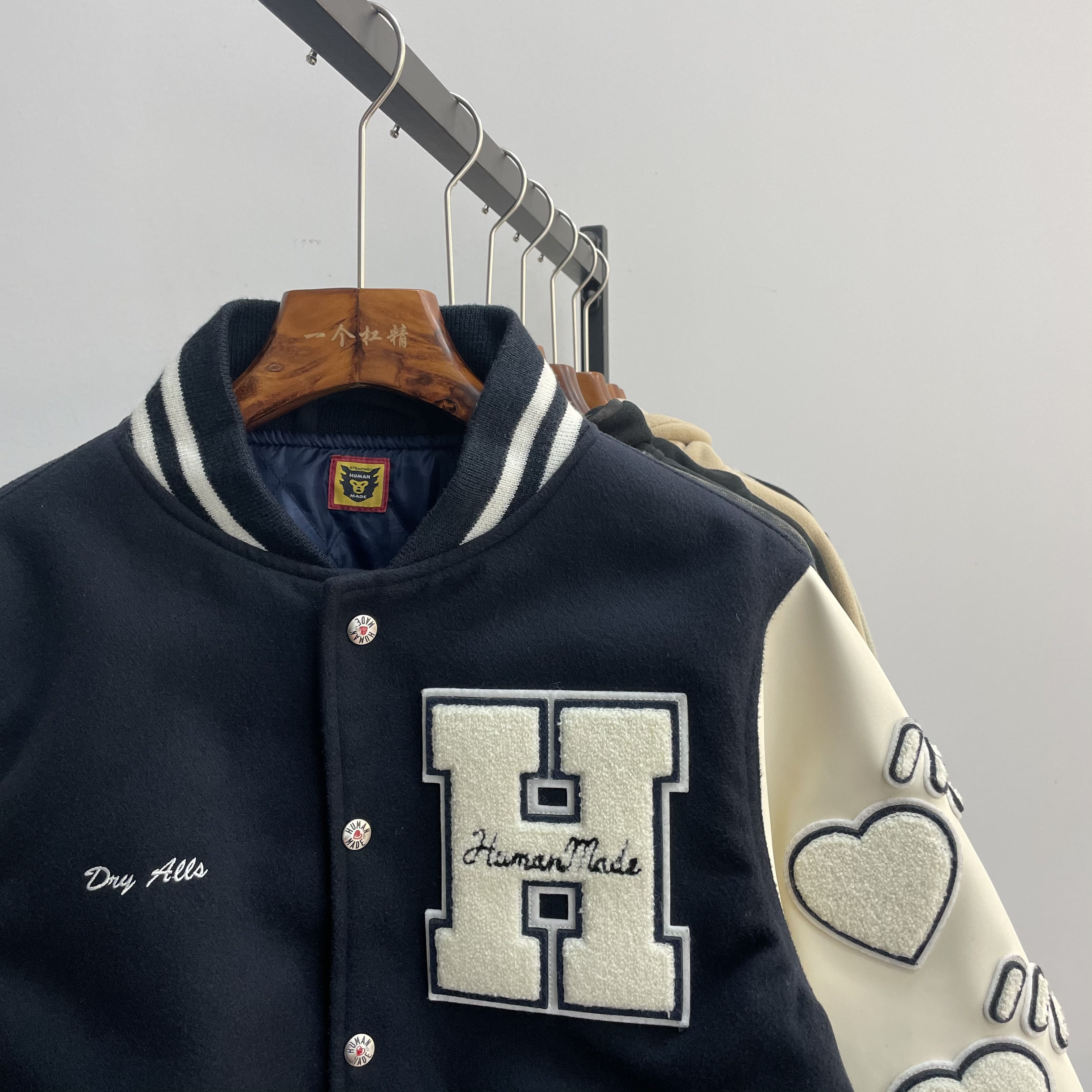 Nigo Human Made秋冬新毛妮皮袖棒球服夹棉男女情侣日潮夹克外套
