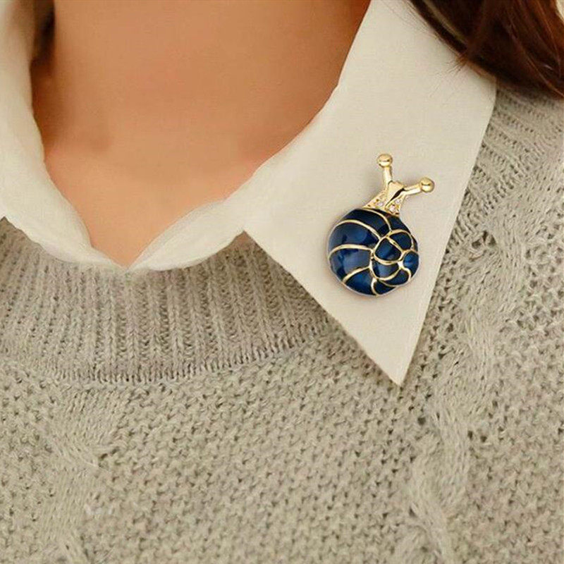 半岛风情饰品滴油镶钻蜗牛情侣胸针帽子包包胸针