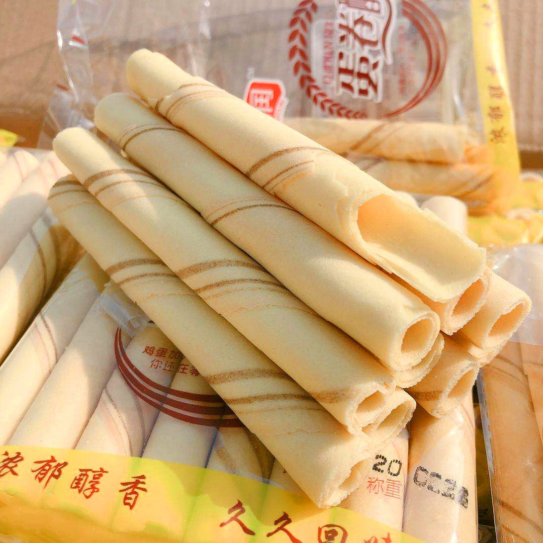 整箱老式黄鸡蛋卷酥脆饼干夹心儿时8090怀旧蛋卷饼干