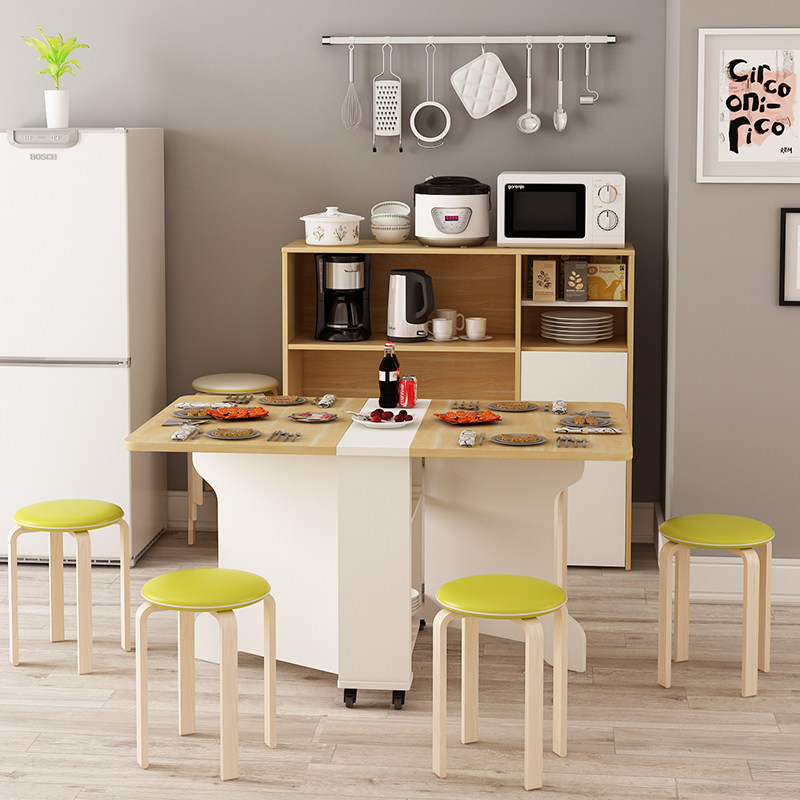 餐边柜一体志光靠墙家用小户户型现代简约餐桌桌椅餐边柜