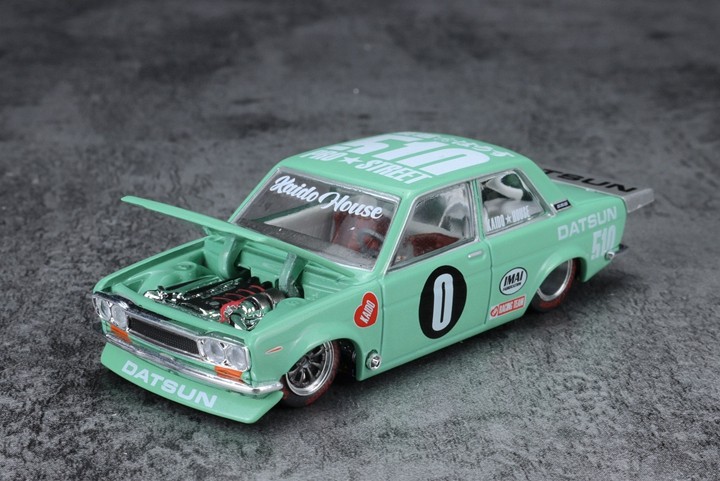 minigt达特datsun510prostreetdko510浅绿合金车模火车