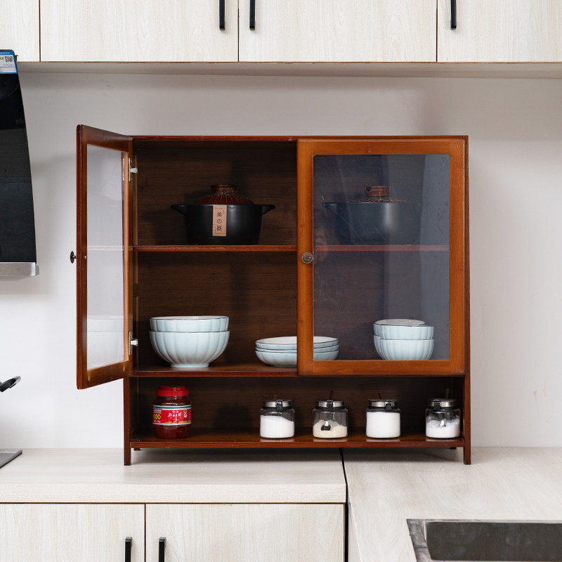 碗柜家用厨房收纳柜子放菜置物架台面迷你小型餐边柜