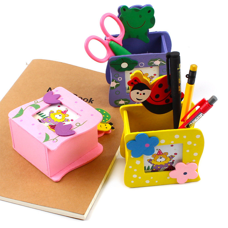 卡通文具益智儿童礼品礼物动物木质可爱笔筒笔筒