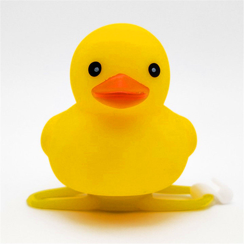 电动车小黄鸭子公仔摆件儿童自行车铃灯配件卡通喇叭