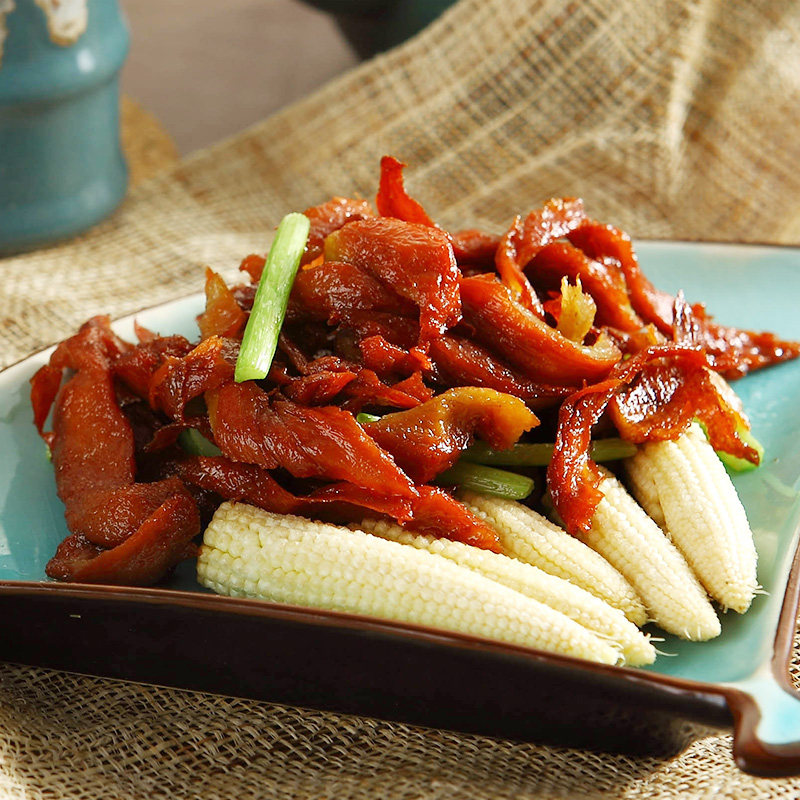 齐善素食叉烧佛家纯素仿荤高蛋白素肉煮面热炒素肉